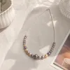 A suede pearl necklace is a fashionable and versatile gift for your girlfriend, an elegant and stylish accessory details Picture